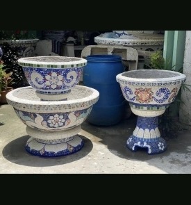 Chậu tròn 50cm đôn liền chậu