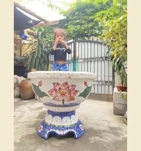 Chậu tròn 80cm hoa sen