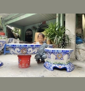 Chậu lục giác 40cm và oval 65x40x20