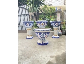 Chậu tròn 50cm đôn liền chậu