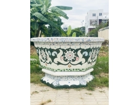 Chậu lục giác 1m4 xanh rêu